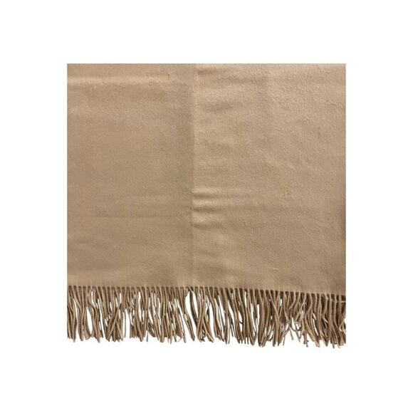 Vintage cashmere wool camel throw blanket fringe 50x60 - Picture 2 of 7